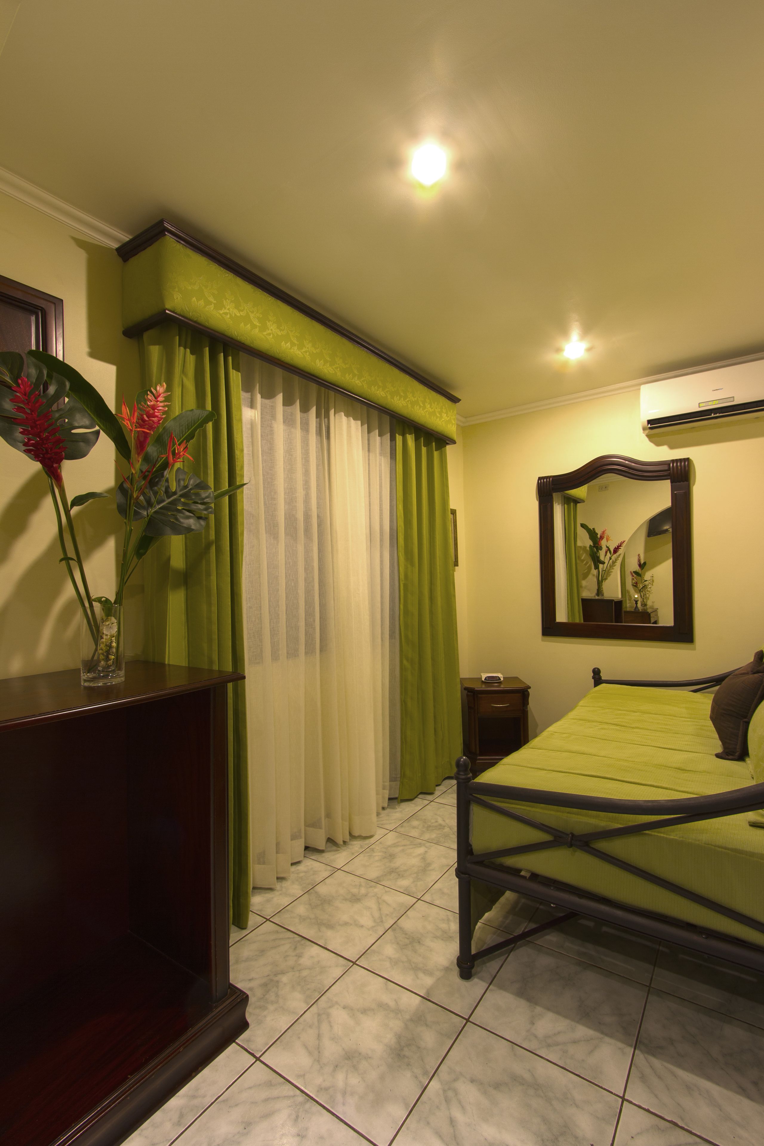 standard triple room, pool view | premium bedding, down duvets, select comfort beds, desk