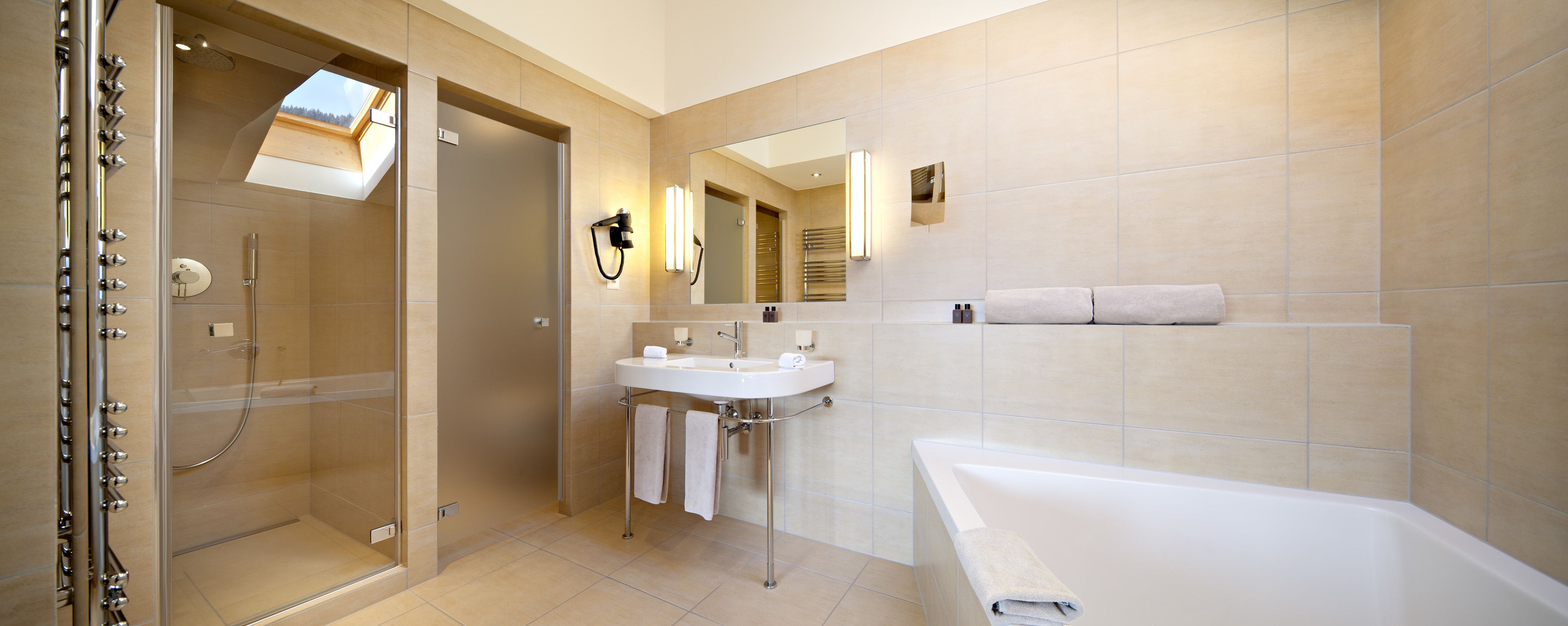panoramic suite, 3 bedrooms, balcony, mezzanine | bathroom | combined shower/bathtub, free toiletries, hair dryer, bathrobes