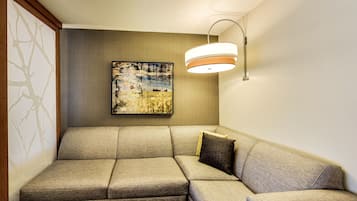 48-inch flat-screen TV with cable channels, TV, MP3 dock