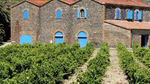 A stone building with multiple windows and a red-tiled roof, surrounded by rows of grapevines. - ibis Styles Collioure Port Vendres (Port-Vendres)