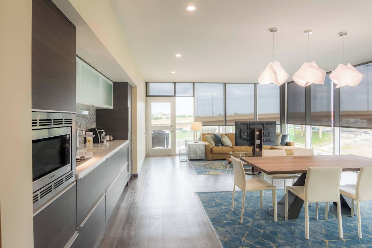 pillow-top beds, desk, laptop workspace, iron/ironing board