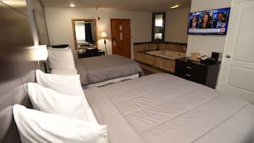 Deluxe Room, Multiple Beds, Non Smoking, Jetted Tub, 1 King and 1 Queen Bed | 1 bedroom, premium bedding, in-room safe, desk