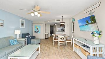 Condo, 1 Bedroom, Balcony, Oceanfront (III-PH64) | Living area | TV