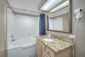Classic Condo, 1 Bedroom, Oceanfront (III-855) | Bathroom | Combined shower/bathtub, towels - Atlantica Resort by Elliott Beach Rentals (Myrtle Beach)