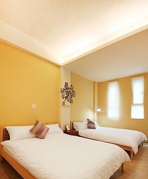 Memory-foam beds, desk, rollaway beds, free WiFi