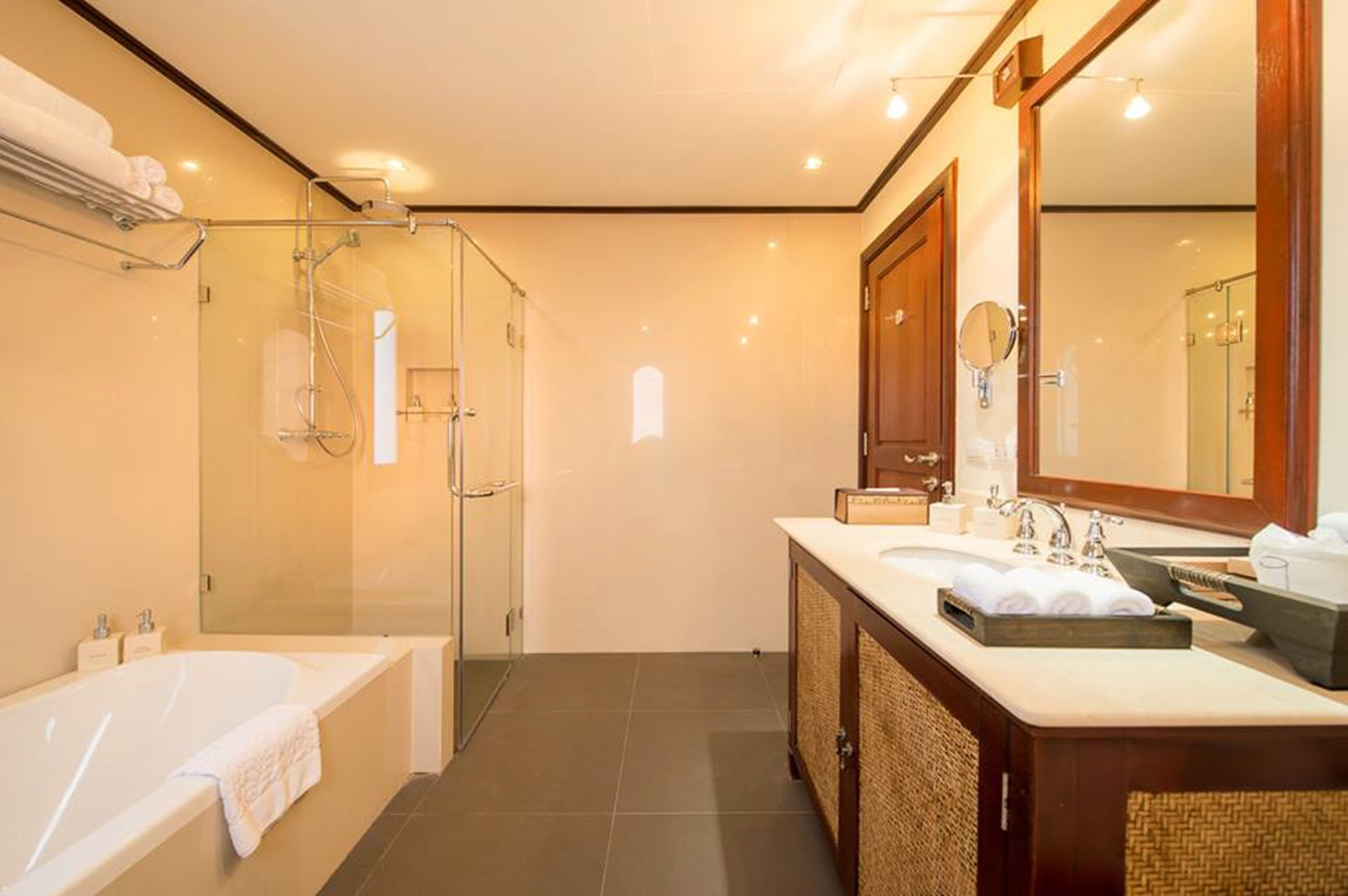 free toiletries, hair dryer, bathrobes, slippers