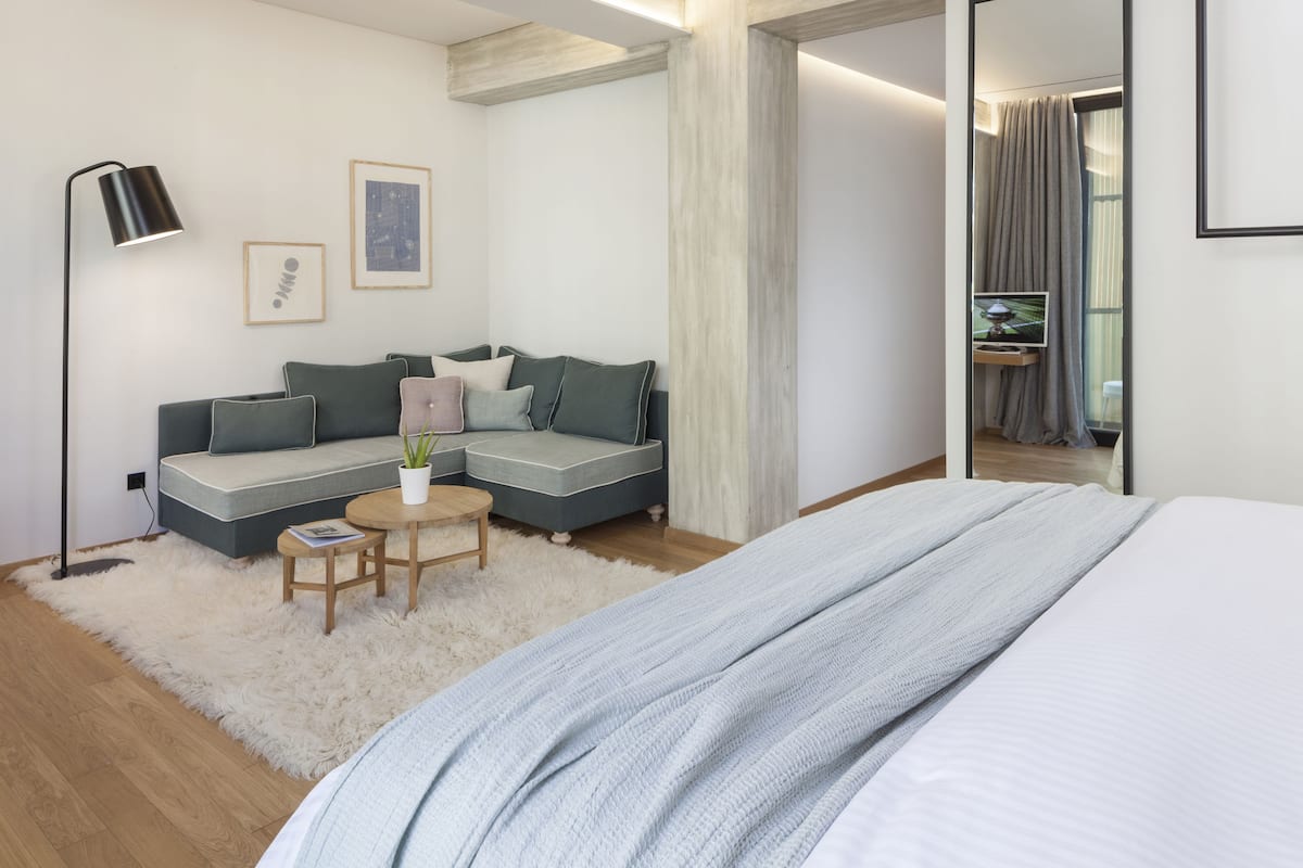 1 habitación y ropa de cama de alta calidad