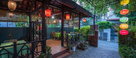 Outdoor banquet area