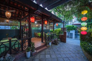 Outdoor banquet area