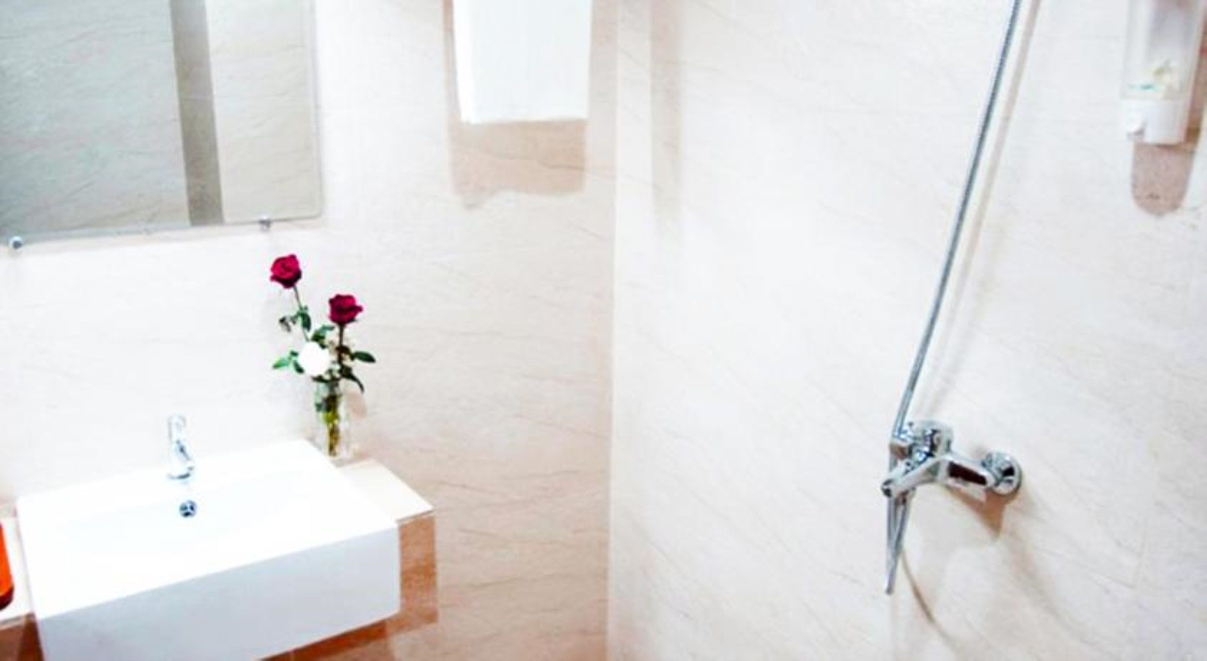 shower, rainfall showerhead, free toiletries, hair dryer