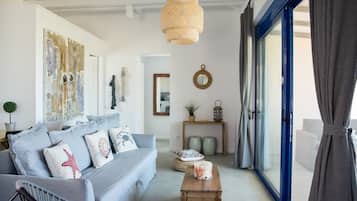 Casa, 2 habitaciones (Blue 2) | Zona de estar | Una televisión de pantalla plana