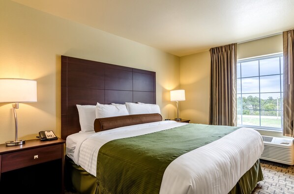 Premium bedding, pillow-top beds, in-room safe, desk