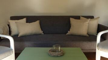 Cottage, 1 Double Bed with Sofa bed | Living room | 32-inch flat-screen TV with satellite channels, TV