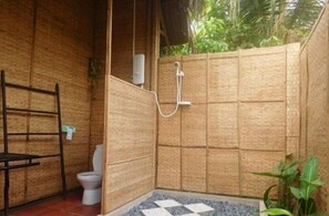 Douche, articles de toilette gratuits, serviettes fournies