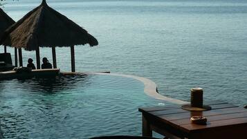 Outdoor pool, pool loungers