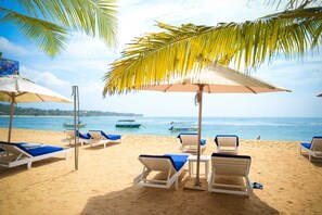 Utsikt mot strand/hav