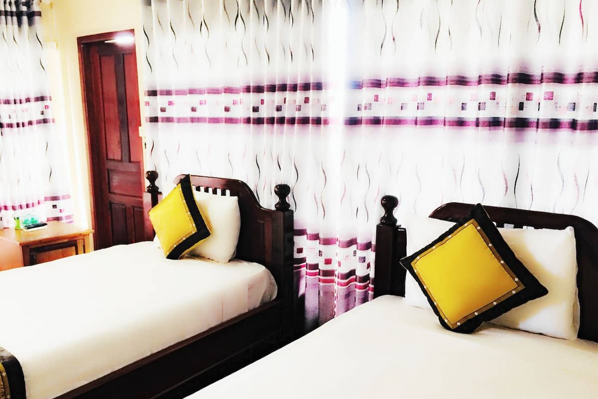 Memory-foam beds, minibar, in-room safe, desk