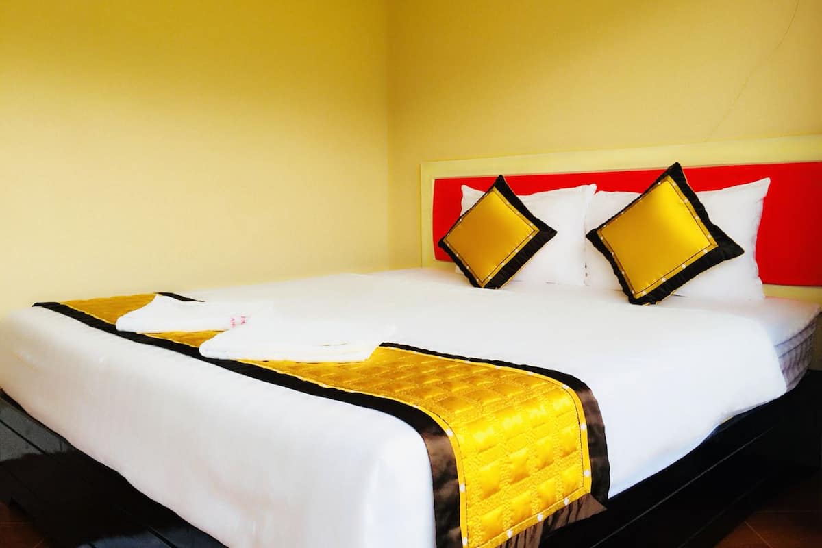 Memory-foam beds, minibar, in-room safe, desk