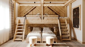 Ropa de cama de alta calidad y caja de seguridad en la habitación