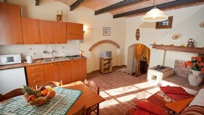Apartment, 2 Bedrooms, Kitchenette, Garden Area | Private kitchen | Coffee/tea maker, fridge, stovetop, cookware/dishes/utensils