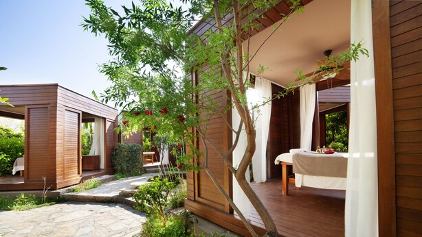 A modern wooden building with a stone pathway leading to a spa area. - The LifeCo Bodrum Well - Being Center - Adults Only (Bodrum)
