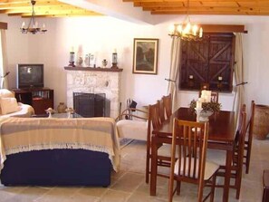 Villa, 4 Bedrooms, Private Pool | Living area | Flat-screen TV, DVD player - Prickly Pear (Neo Chorio)