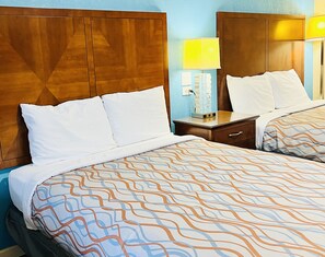 Room, 2 Double Beds, Non Smoking | Free WiFi, bed sheets