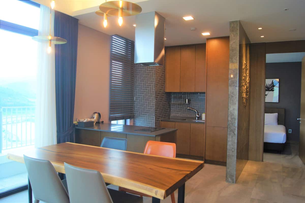 fridge, microwave, electric kettle