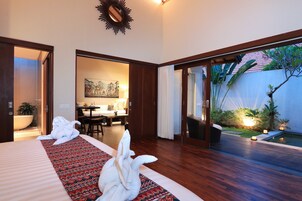 Vila, 1 quarto (Plunge Pool) | Roupas de cama premium, cofres nos quartos, escrivaninha