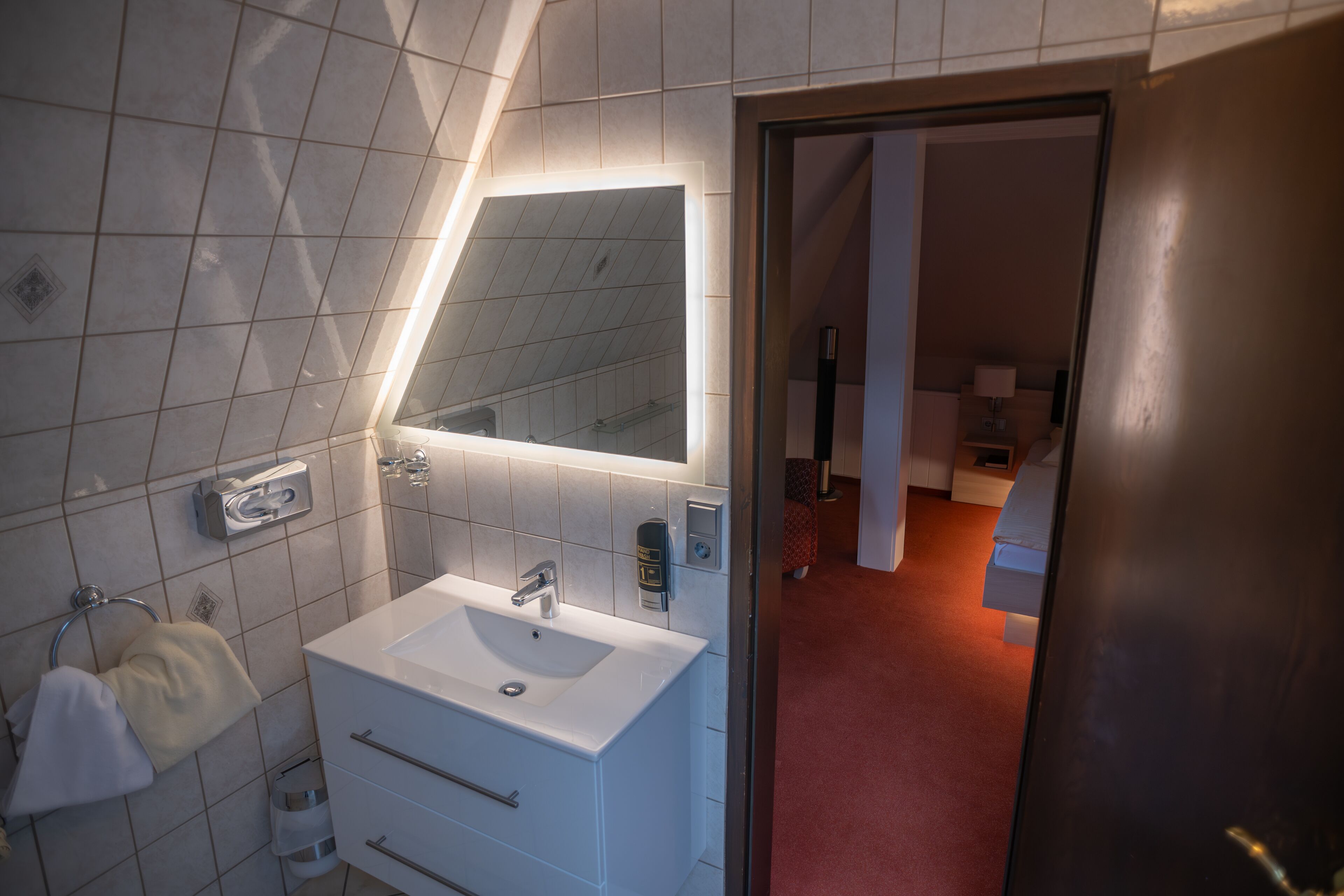 shower, hair dryer, bathrobes, slippers