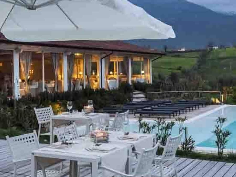 Outdoor banquet area