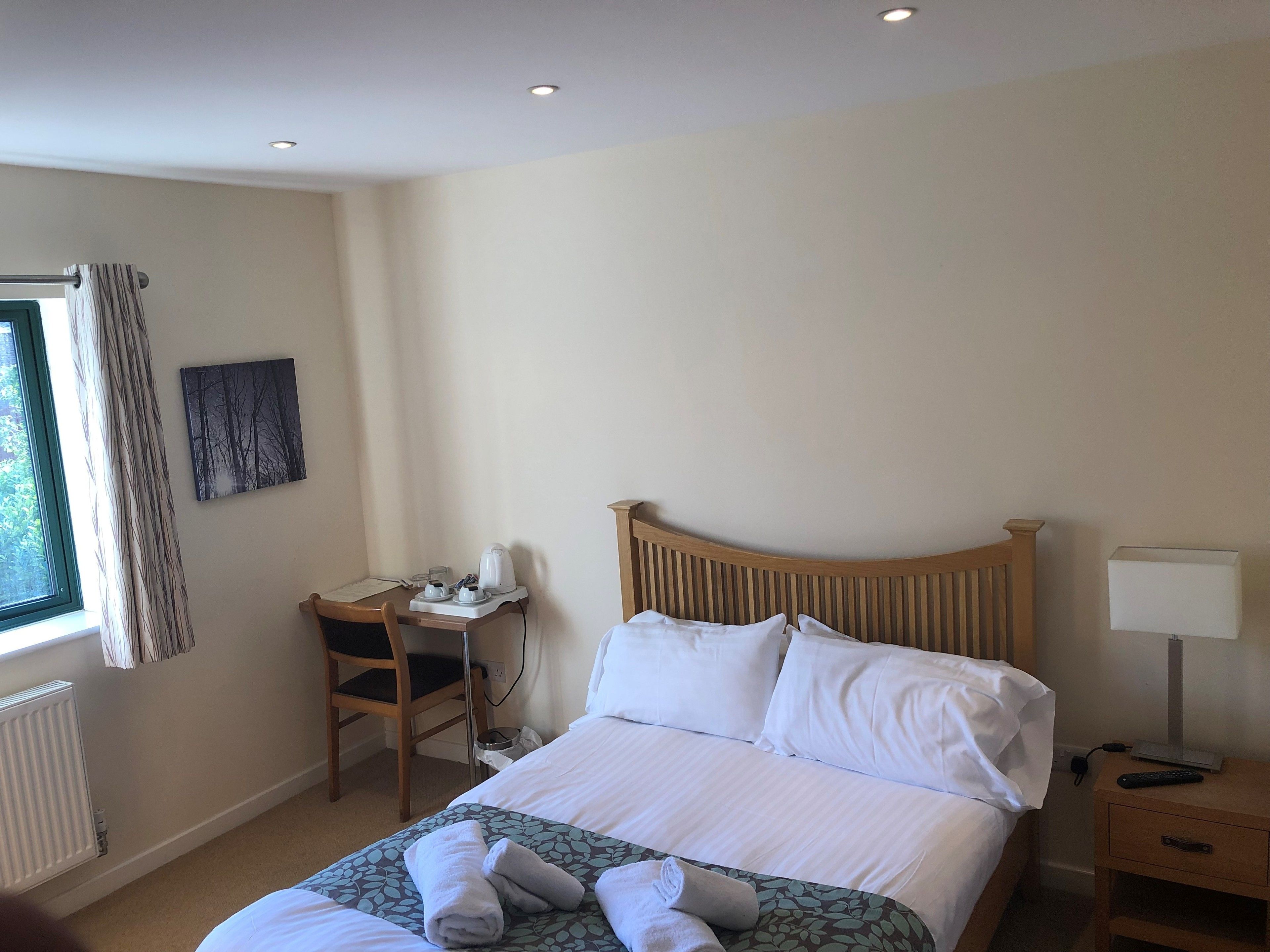 desk, laptop workspace, iron/ironing board, free wifi