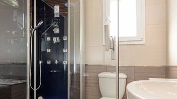 Bathroom | Shower, free toiletries, hair dryer, towels