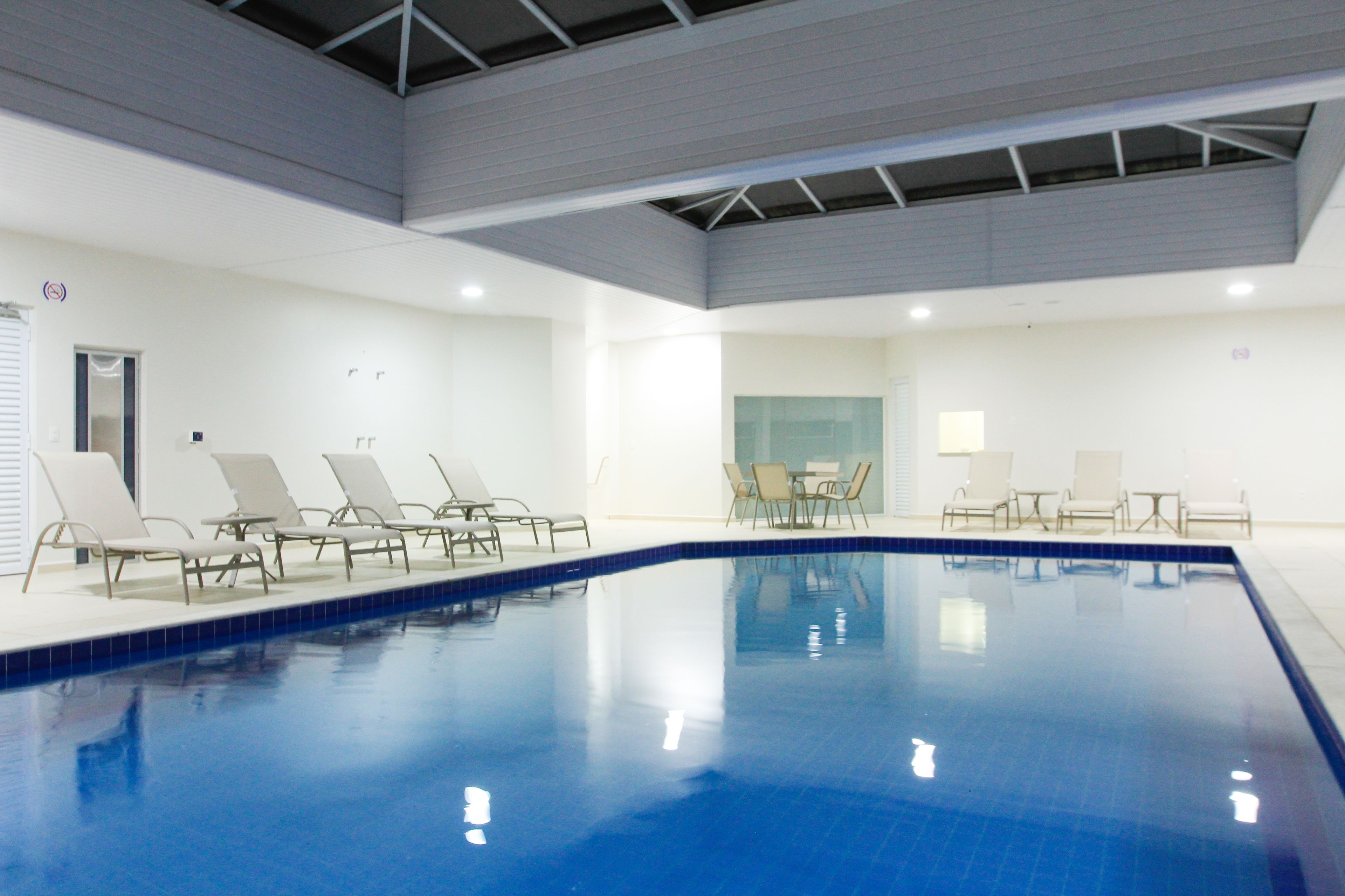 2 indoor pools, open 10:00 am to 9 pm, pool loungers