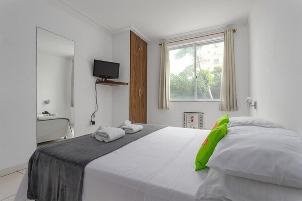 Blackout curtains, free WiFi, bed sheets