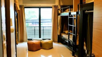 Blackout curtains, iron/ironing board, free WiFi, bed sheets