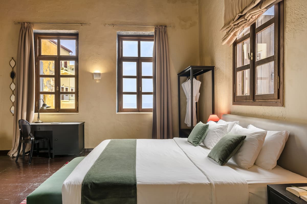 superior double room, 1 king bed, sea view ( 2nd floor) | in-room safe, individually decorated, iron/ironing board, free wifi