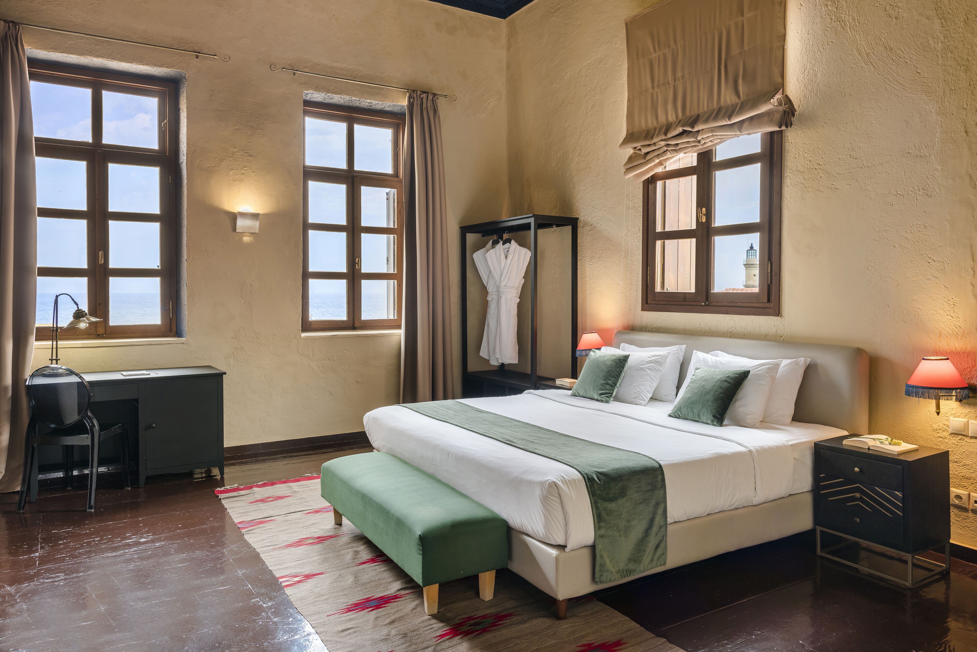 superior double room, 1 king bed, sea view ( 2nd floor) | in-room safe, individually decorated, iron/ironing board, free wifi