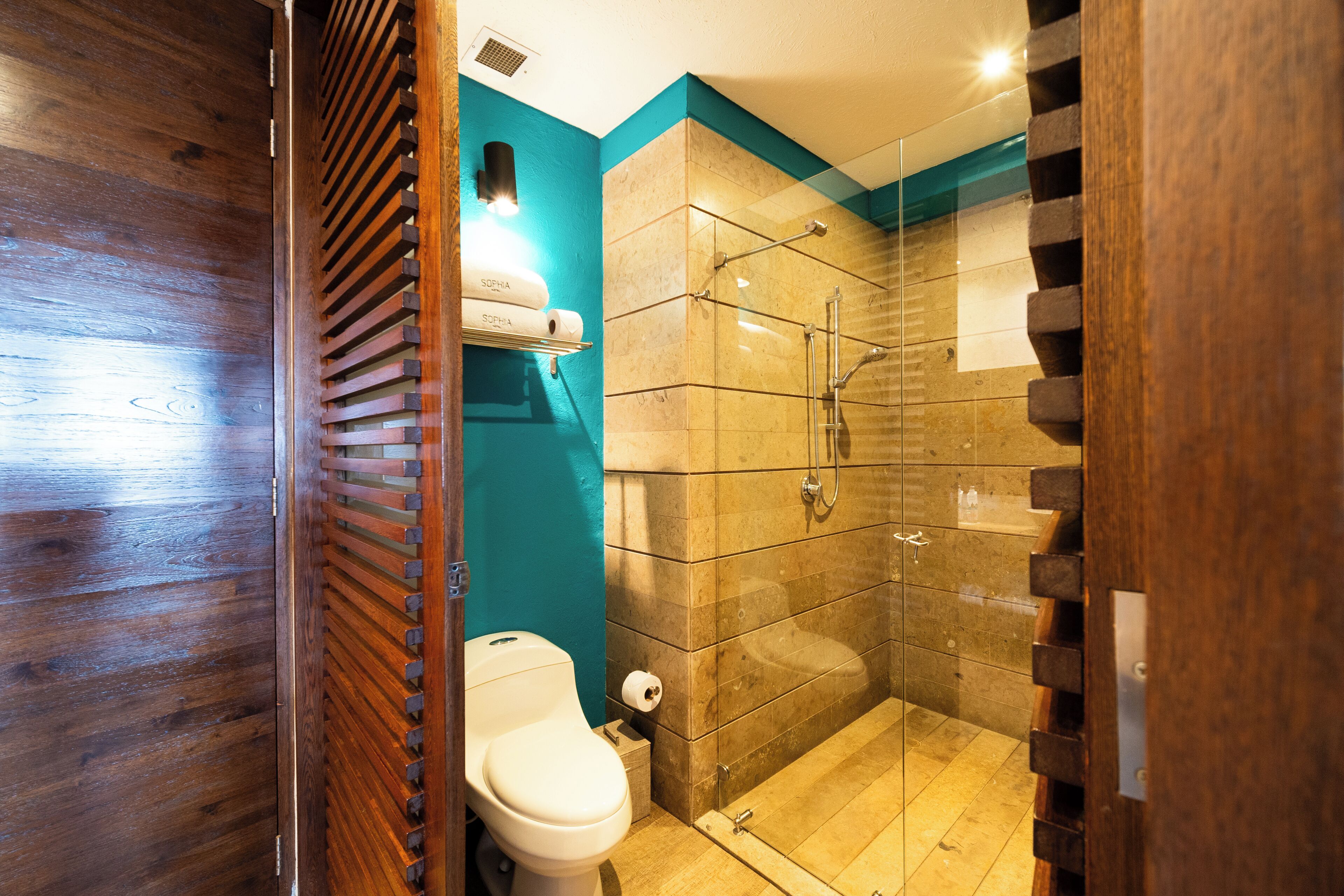 deluxe room, 1 king bed | bathroom | shower, free toiletries, hair dryer, bathrobes