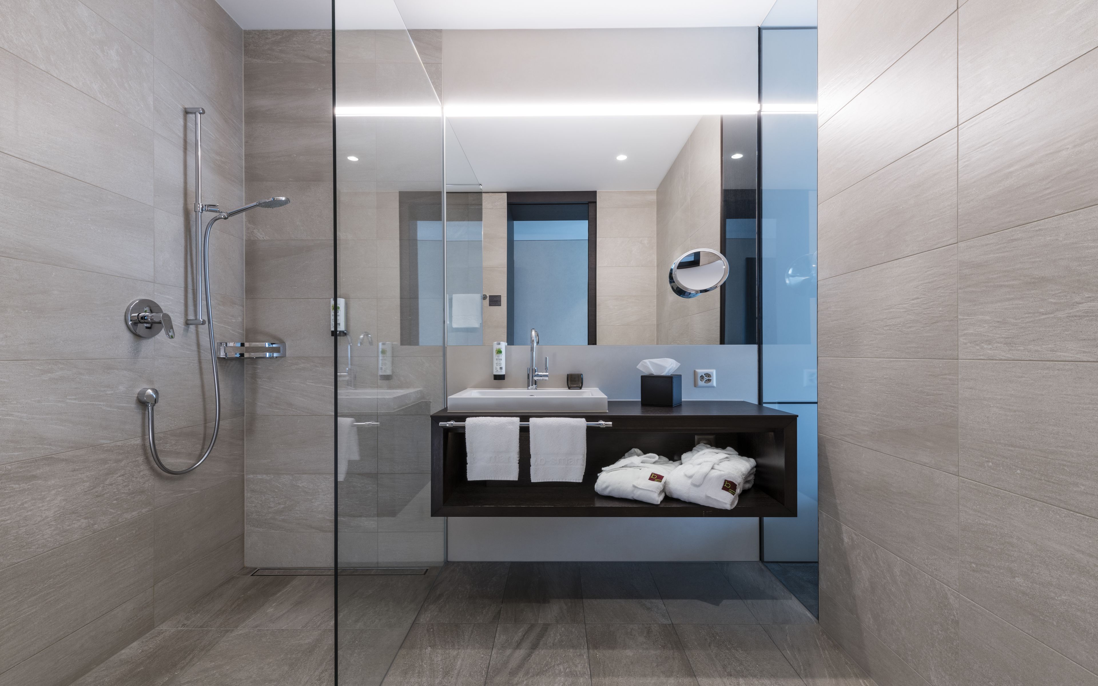 free toiletries, hair dryer, slippers, towels