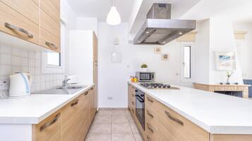 Villa, 2 habitaciones | Cocina privada | Refrigerador con congelador, microondas, horno y parrilla de estufa