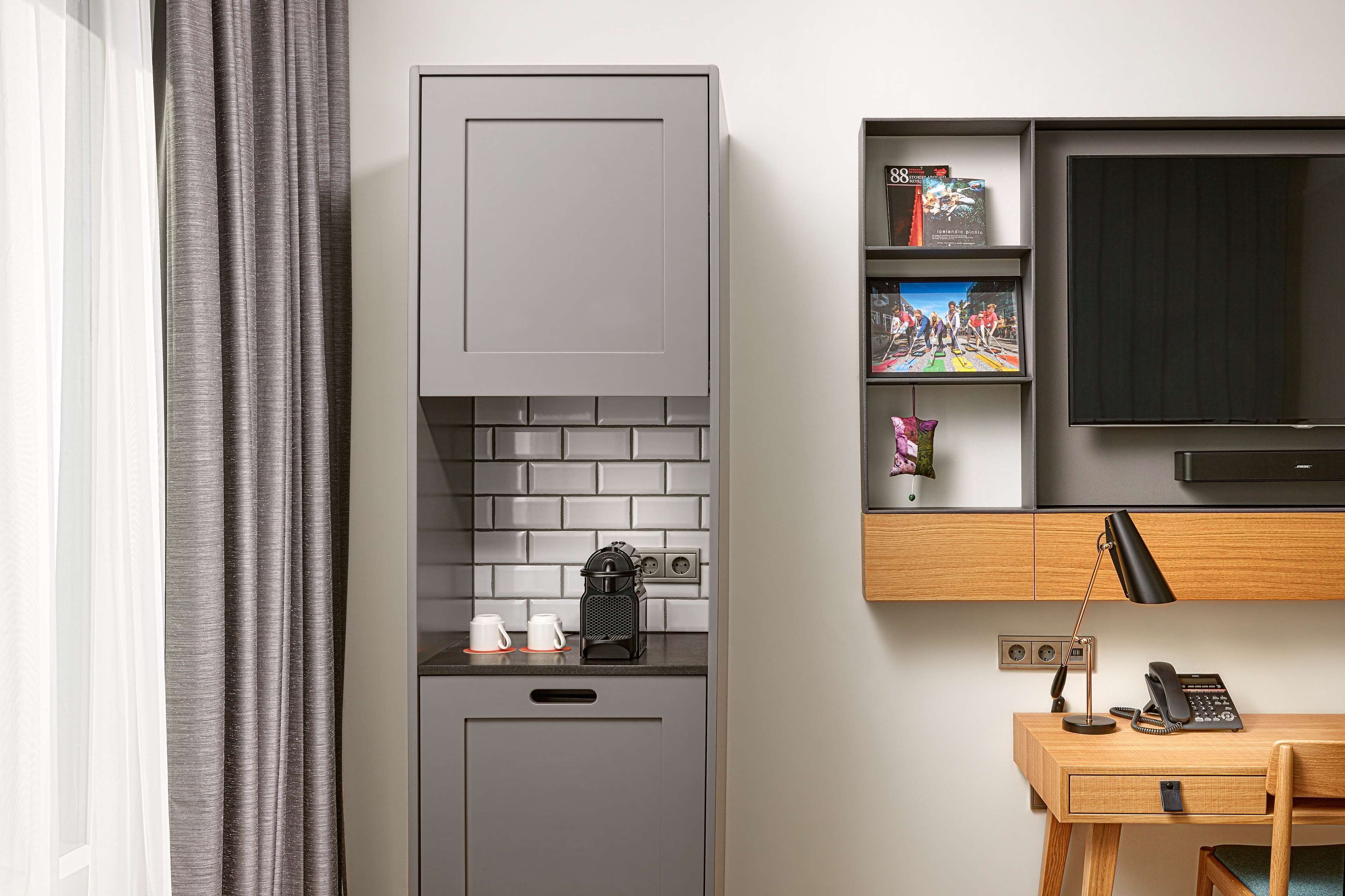 premium bedding, memory-foam beds, in-room safe, desk