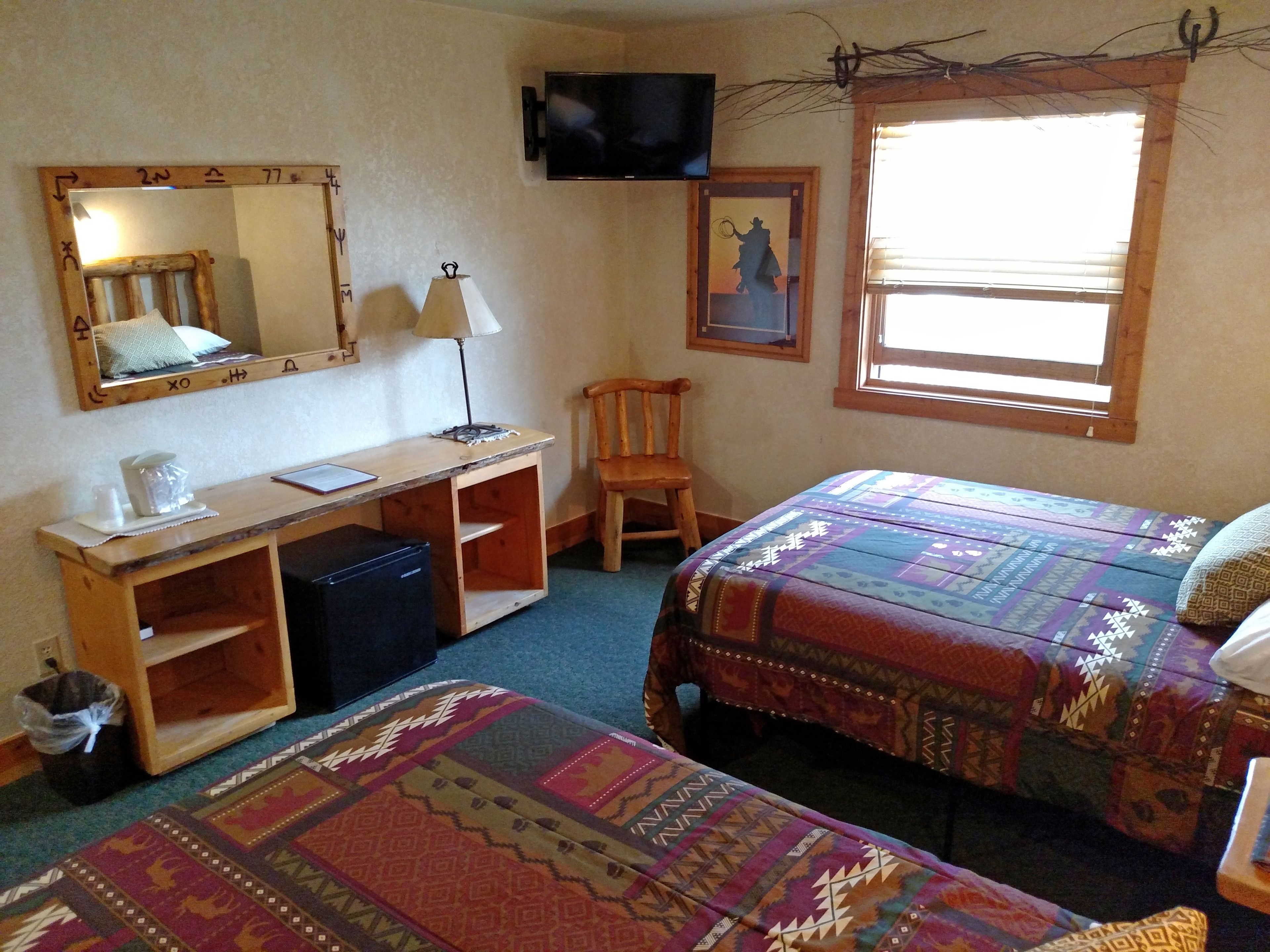 standard room, 2 queen beds, mountain view | desk, iron/ironing board, free wifi, bed sheets