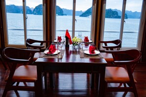 Breakfast, lunch and dinner served - Lavender Elegance Cruise (Ha Long)