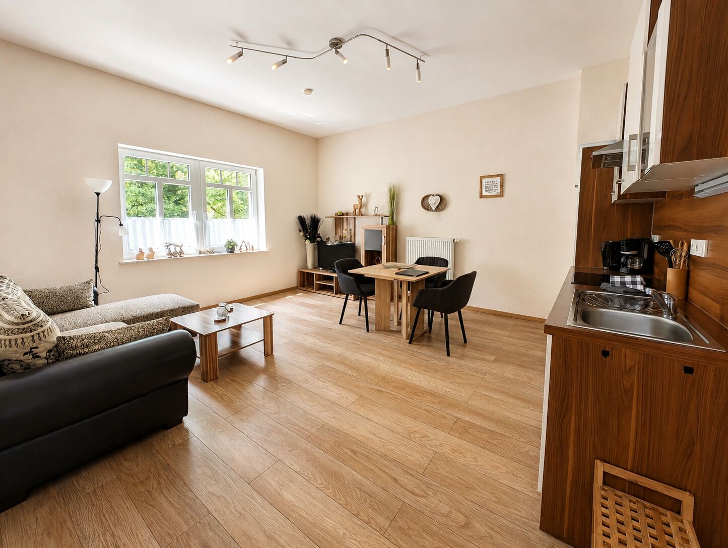 Comfort Apartment, Kitchen, River View | Living area | Flat-screen TV