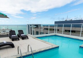 Outdoor pool, pool loungers