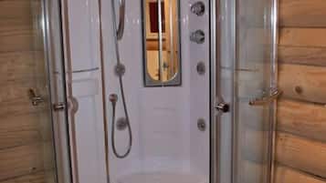 Chalet estándar, 1 habitación (Four Poster Bed) | Regadera en el baño