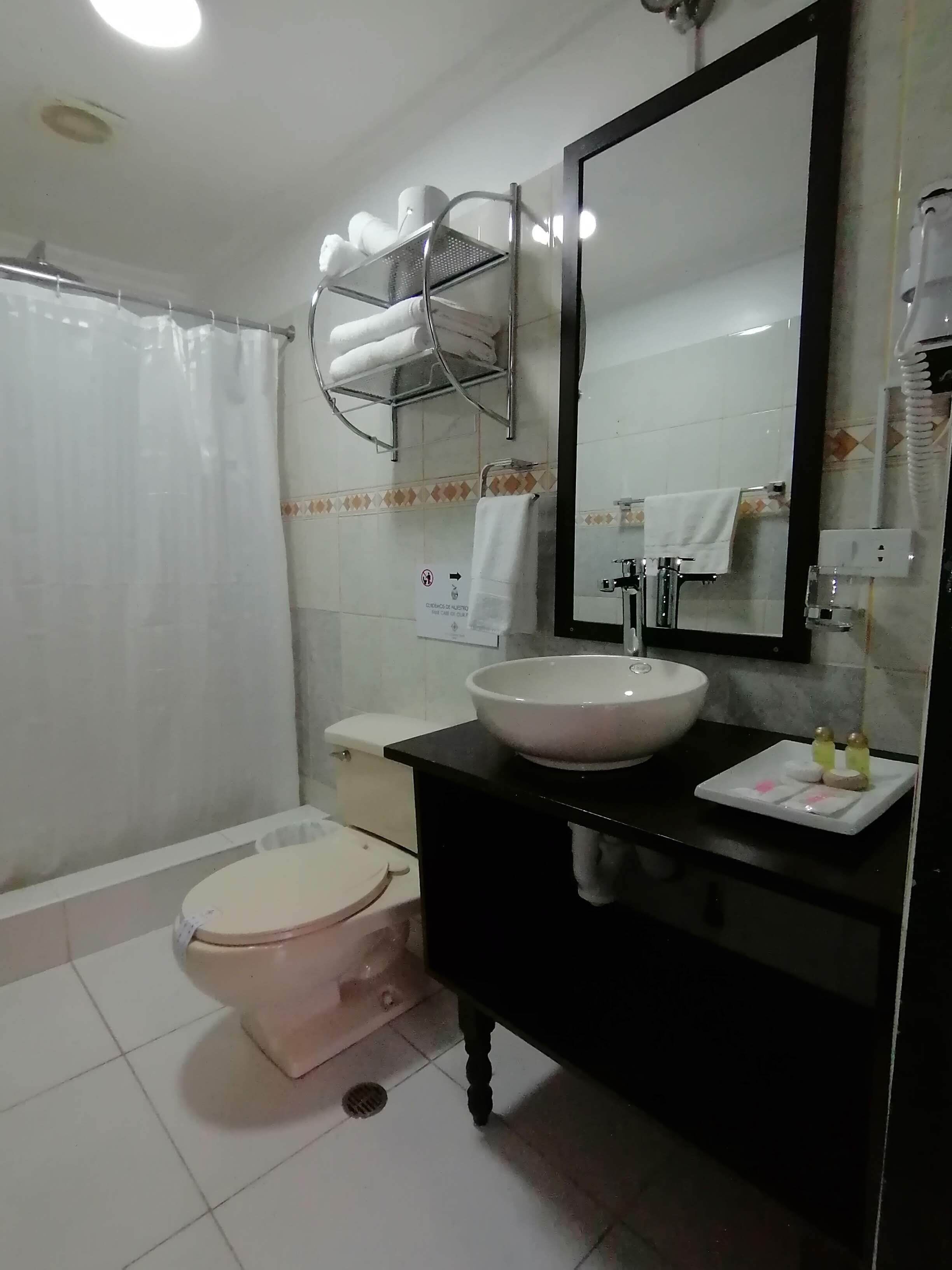 shower, rainfall showerhead, free toiletries, hair dryer