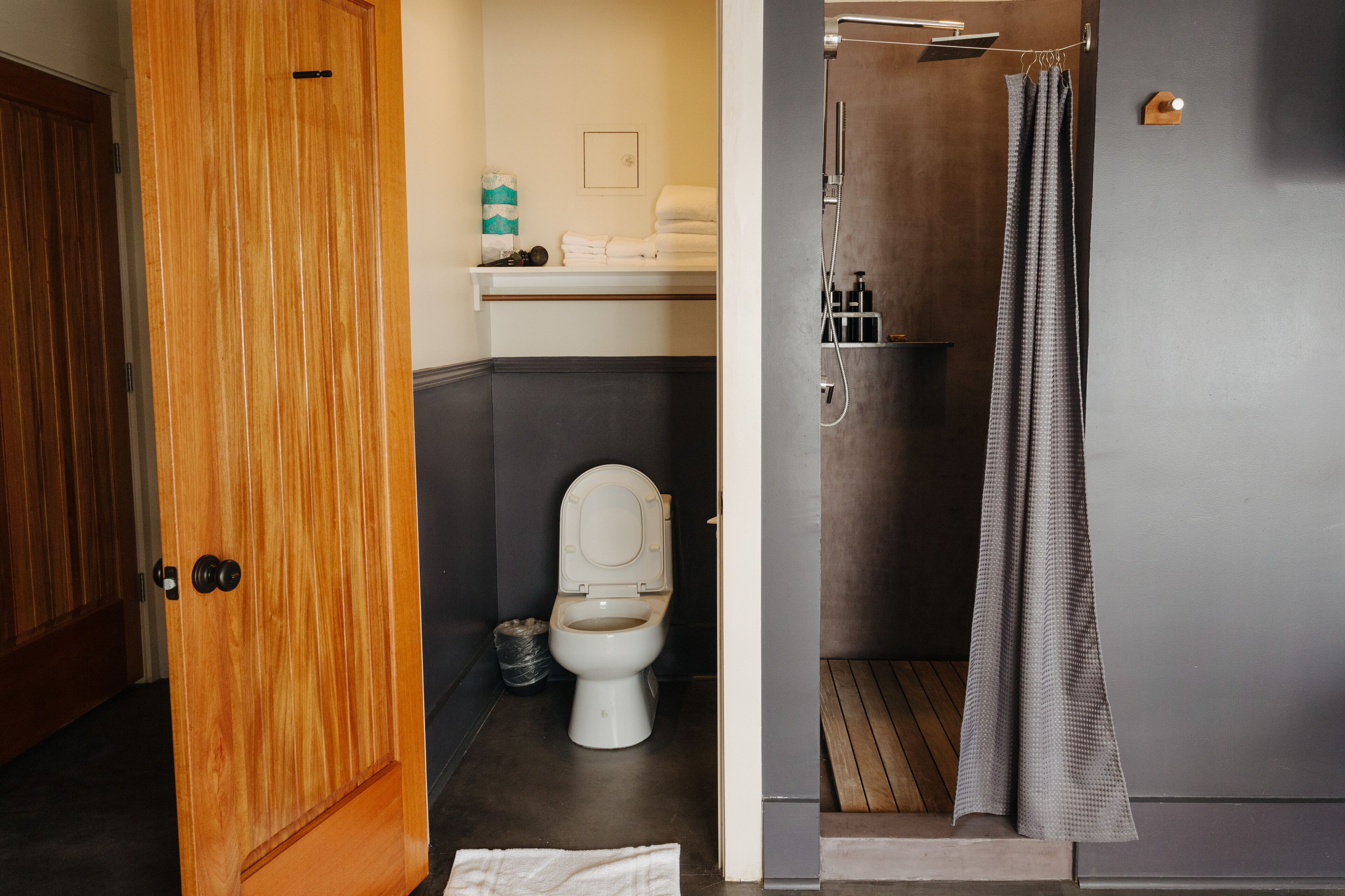 shower, rainfall showerhead, towels