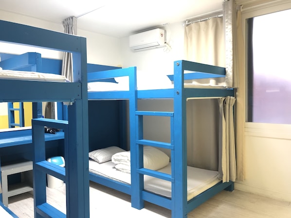 Shared Dormitory, Men only (4 people) | Blackout drapes, free WiFi, bed sheets